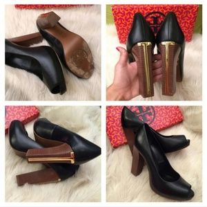 Tory Burch Cantrelle Golden T Pumps